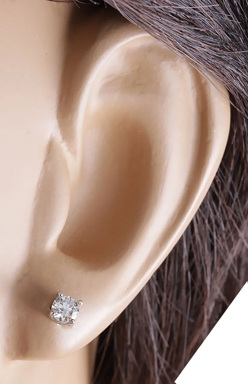 0.45 Carat Natural Diamond 14K White Gold Earrings