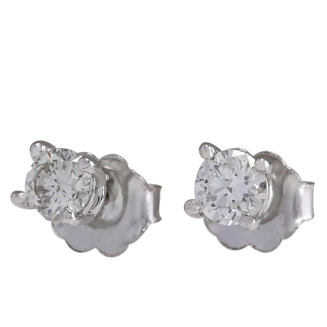 0.45 Carat Natural Diamond 14K White Gold Earrings