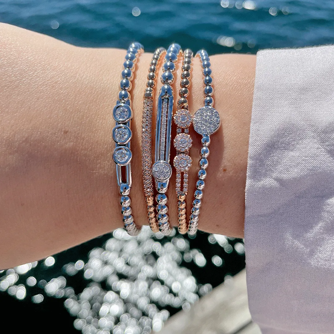0.60ctw, 18K White Gold Tresore Stretch Bracelet