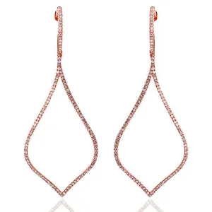 0.64ct Round Diamond Dangling Earrings in 18k Rose Gold