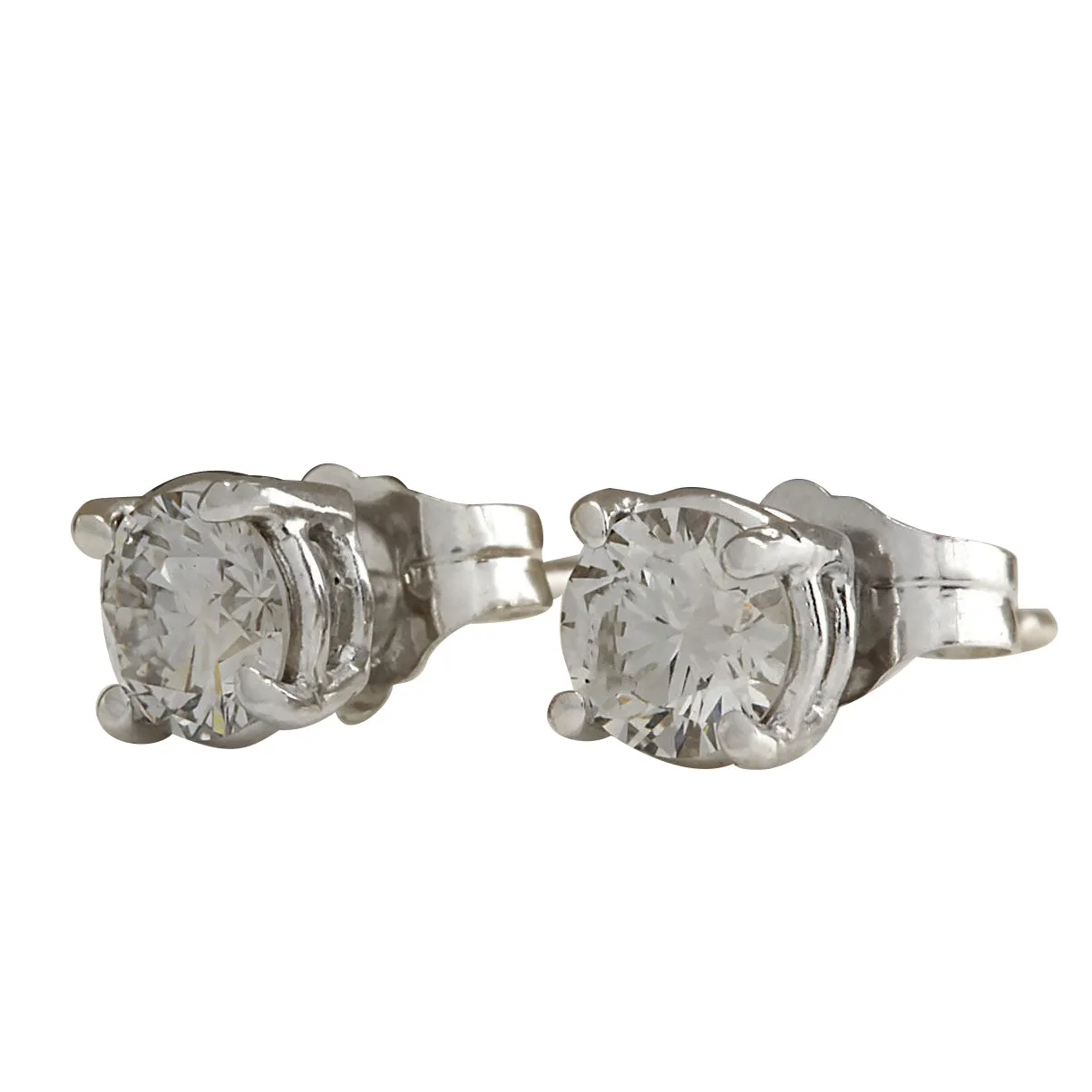 0.68 Carat Natural Diamond 14K White Gold Earrings