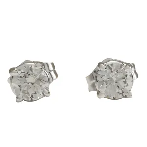 0.68 Carat Natural Diamond 14K White Gold Earrings