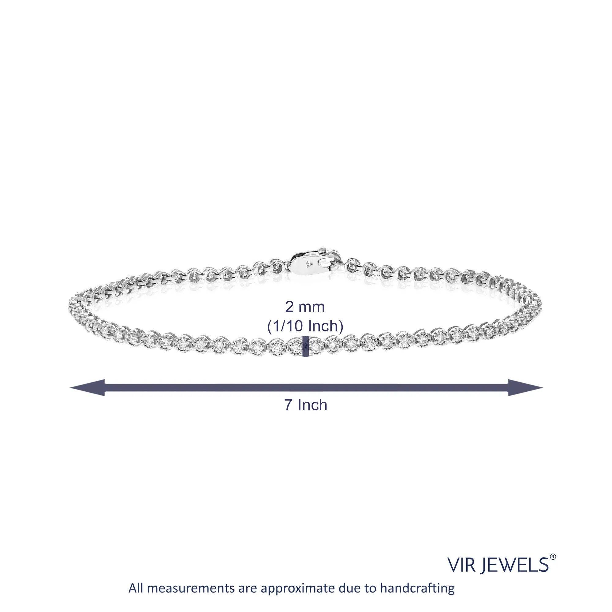 1 cttw Diamond Classic Tennis Bracelets in 14K White Gold