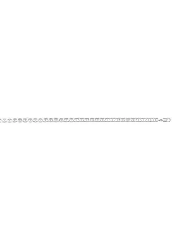 10, 14 Karat White Gold Flat Anchor 2.2 mm Italian Bracelet