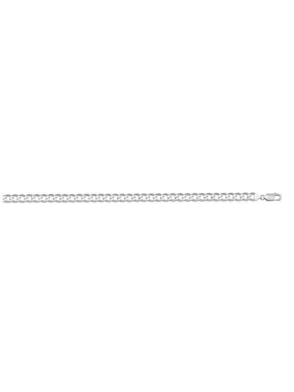 10, 14 Karat White Gold Open Link Curb 3.0 mm Italian Bracelet