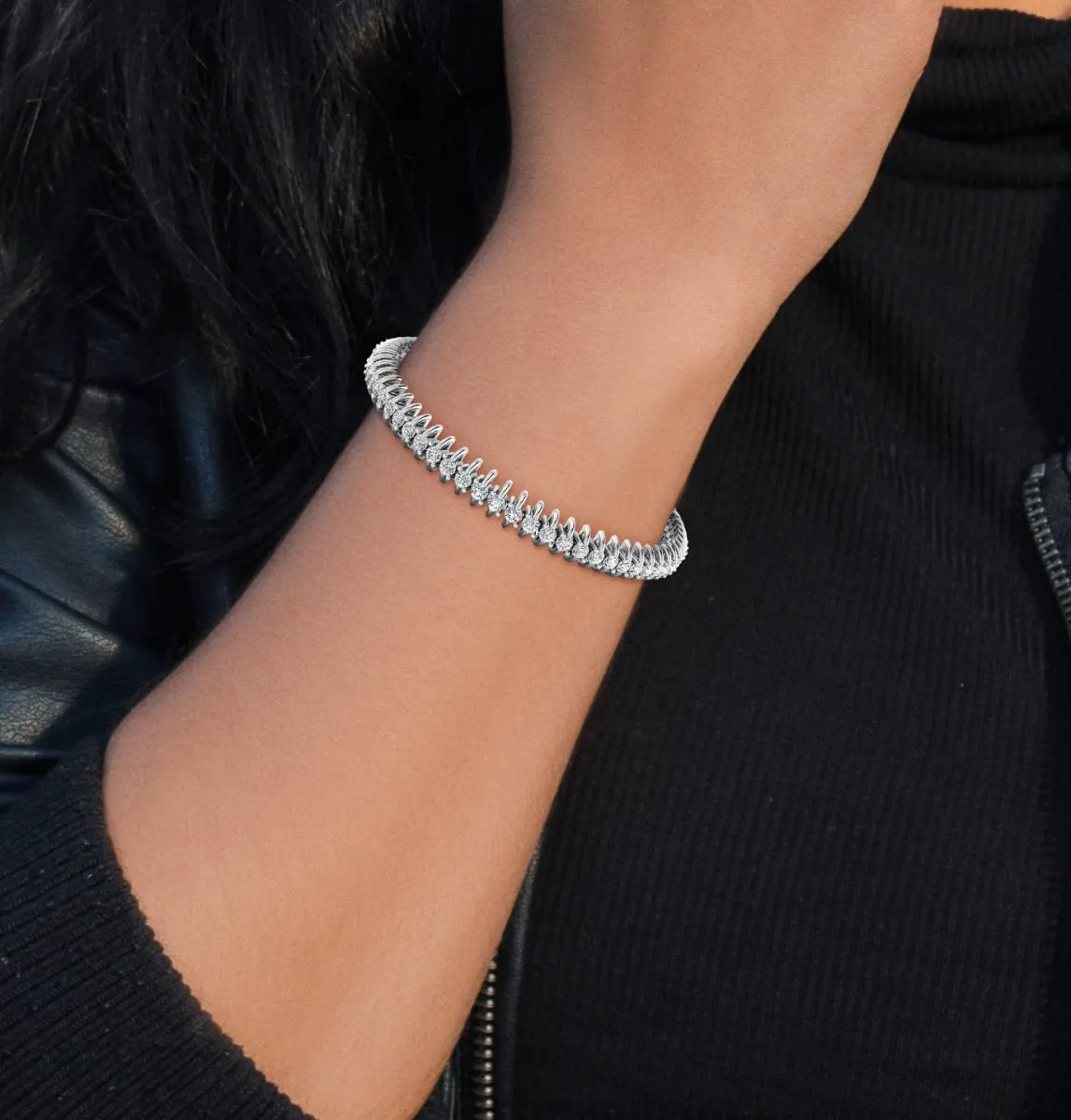 1.00-2.00 CT Round Cut Diamonds - Tennis Bracelet