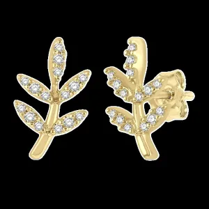 10K 0.12ct Diamond Cluster Earrings