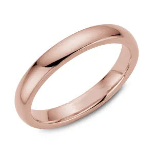 (10K, 14K, 18K) Rose Gold (3mm) Dome Band