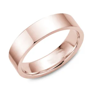 (10K, 14K, 18K) Rose Gold (6mm) Flat Pipe Band