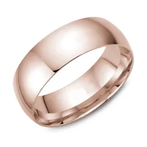 (10K, 14K, 18K) Rose Gold (7mm) Dome Band