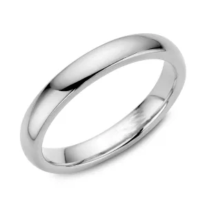 (10K, 14K, 18K) White Gold (3mm) Dome Band