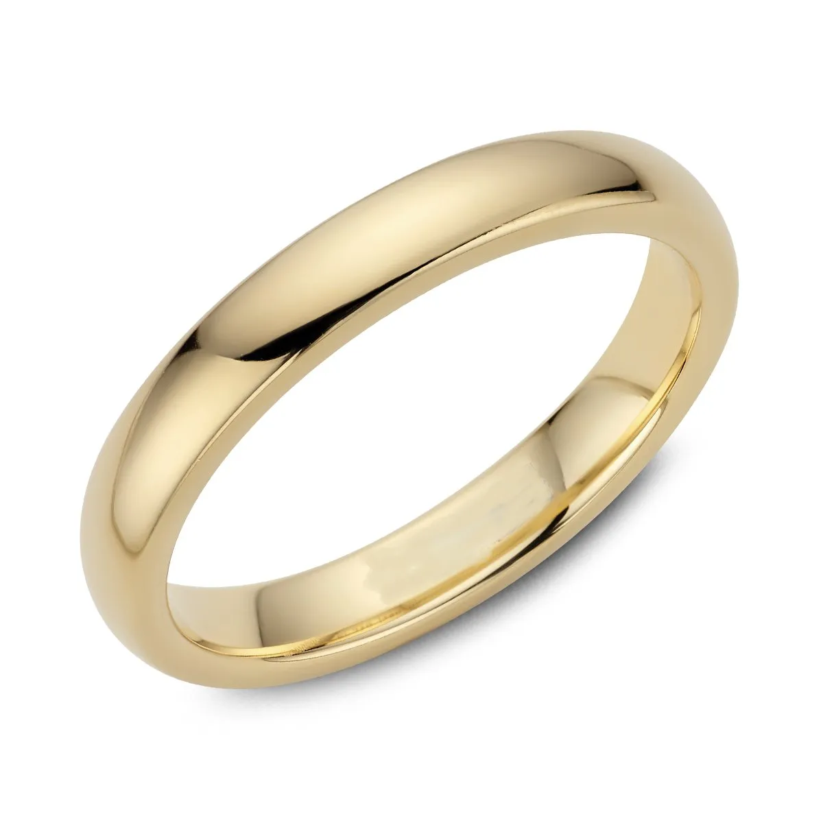 (10K, 14K, 18K) Yellow Gold (3mm) Dome Band