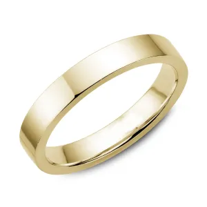 (10K, 14K, 18K) Yellow Gold (4mm) High Polished Flat Band