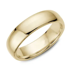 (10K, 14K, 18K) Yellow Gold (6mm) Dome Band
