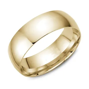 (10K, 14K, 18K) Yellow Gold (7mm) Dome Band