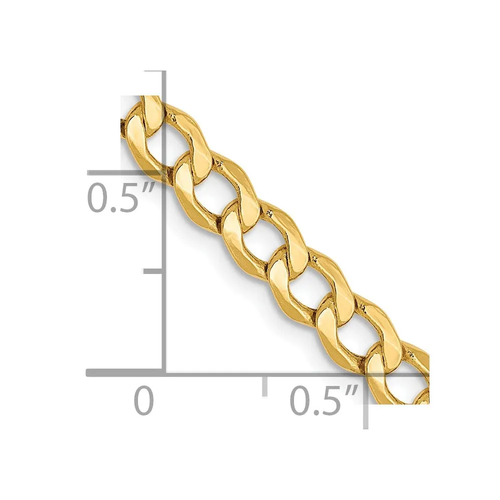 10K 4.3mm Semi-Solid Curb Chain