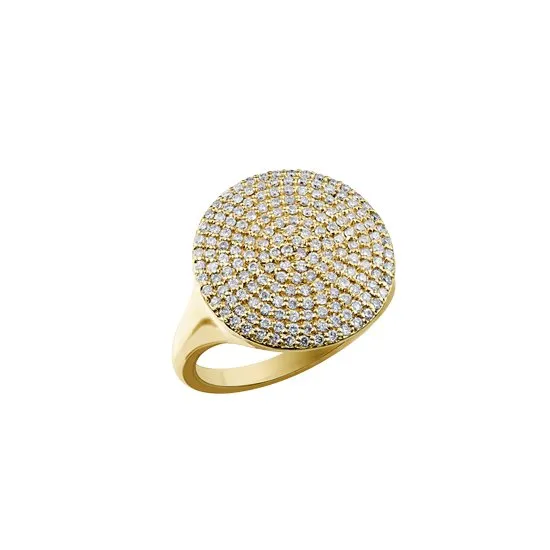 10K Gold (0.75ct) Contemporary Pavee Set Diamond Ring