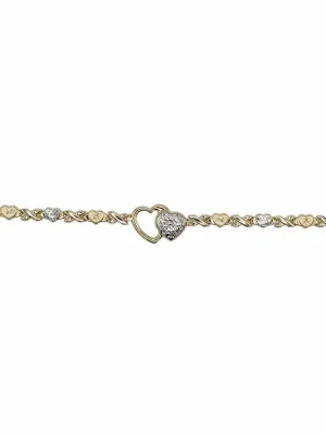 10k Gold Double-Heart Bracelet