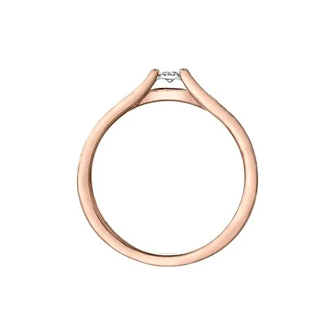 10K Rose Gold (0.10ct) Diamond Illusion Setting Ring