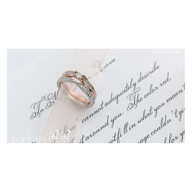 10K Rose Gold (0.10ct) Diamond Illusion Setting Ring
