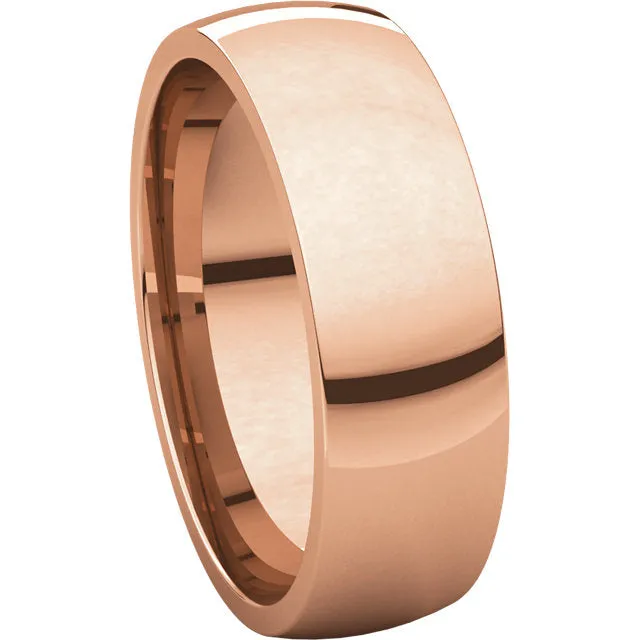 10k Rose Gold 6mm Light Comfort Fit Band, Size 8