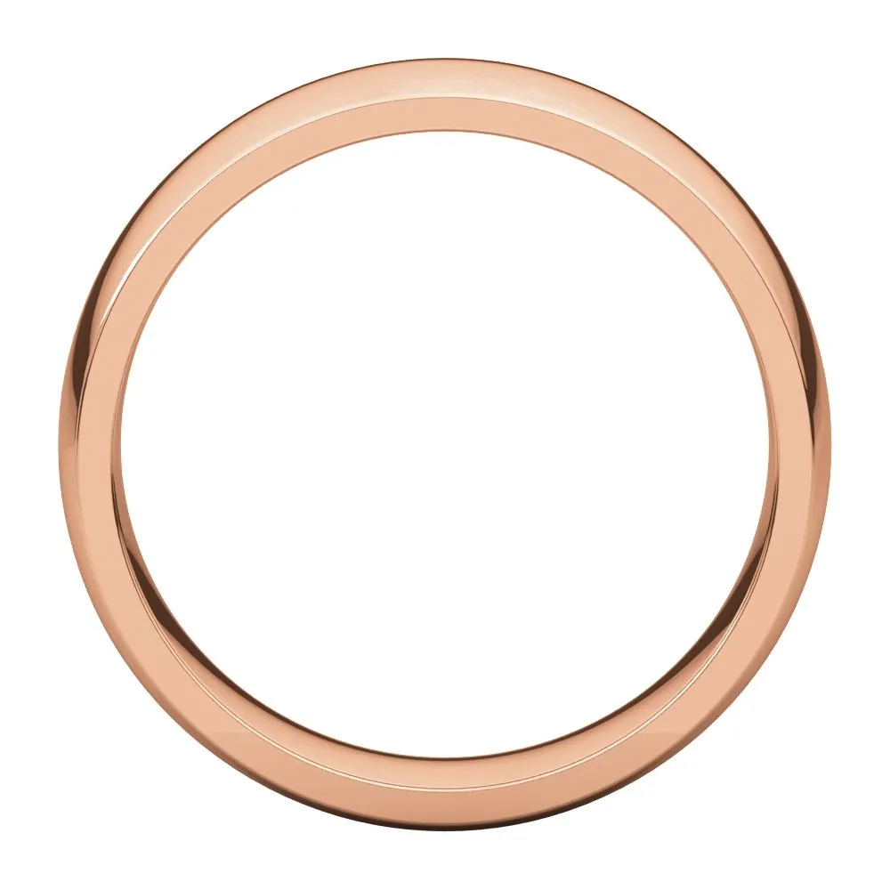 10k Rose Gold 6mm Light Comfort Fit Band, Size 8