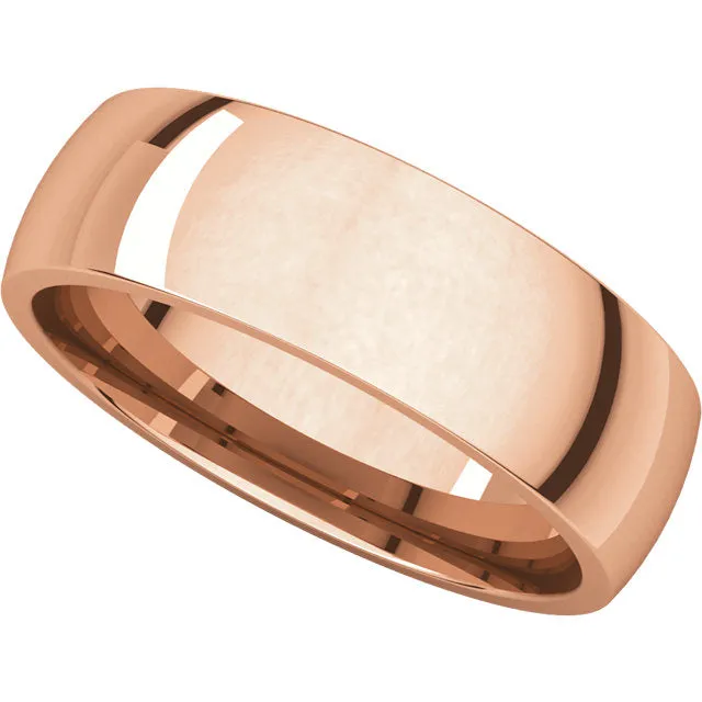 10k Rose Gold 6mm Light Comfort Fit Band, Size 8