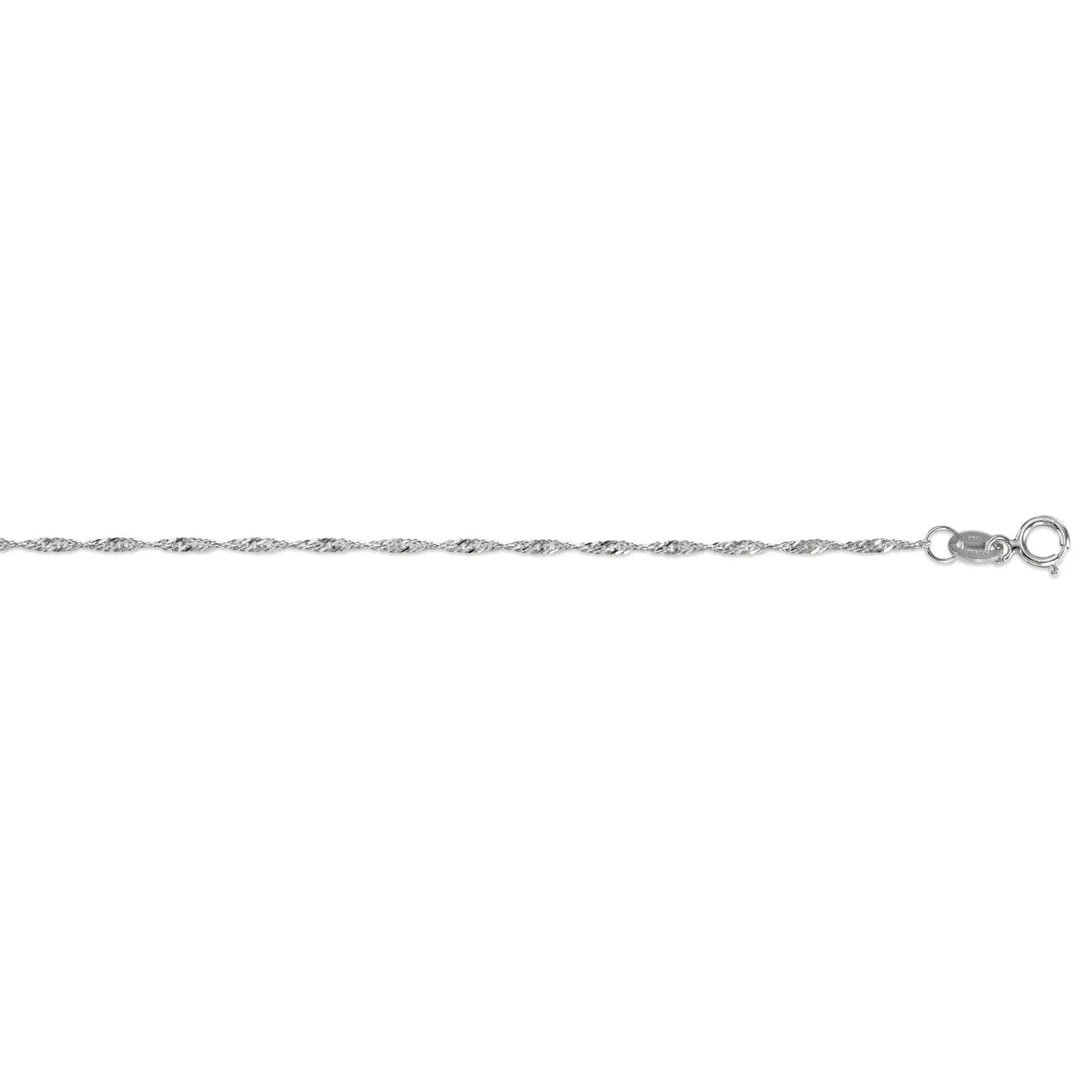 10K White Gold (1.5mm) Singapore Bracelet 7"