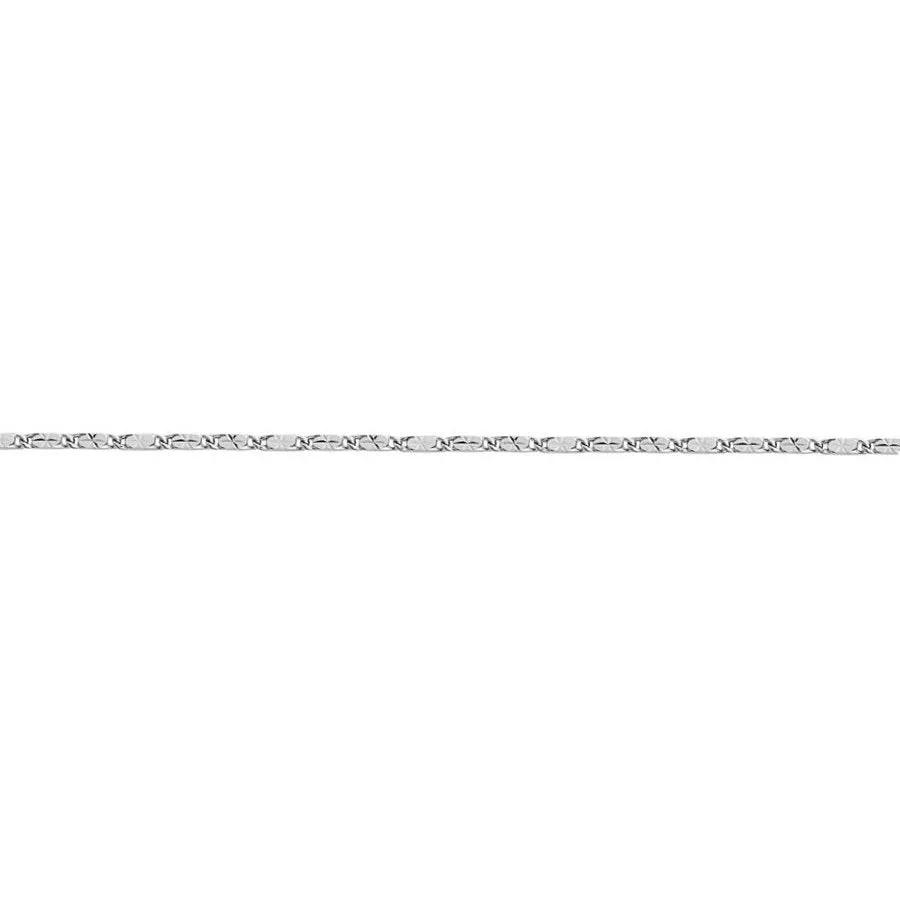 10K White Gold (1mm) Star Bracelet 7.5"
