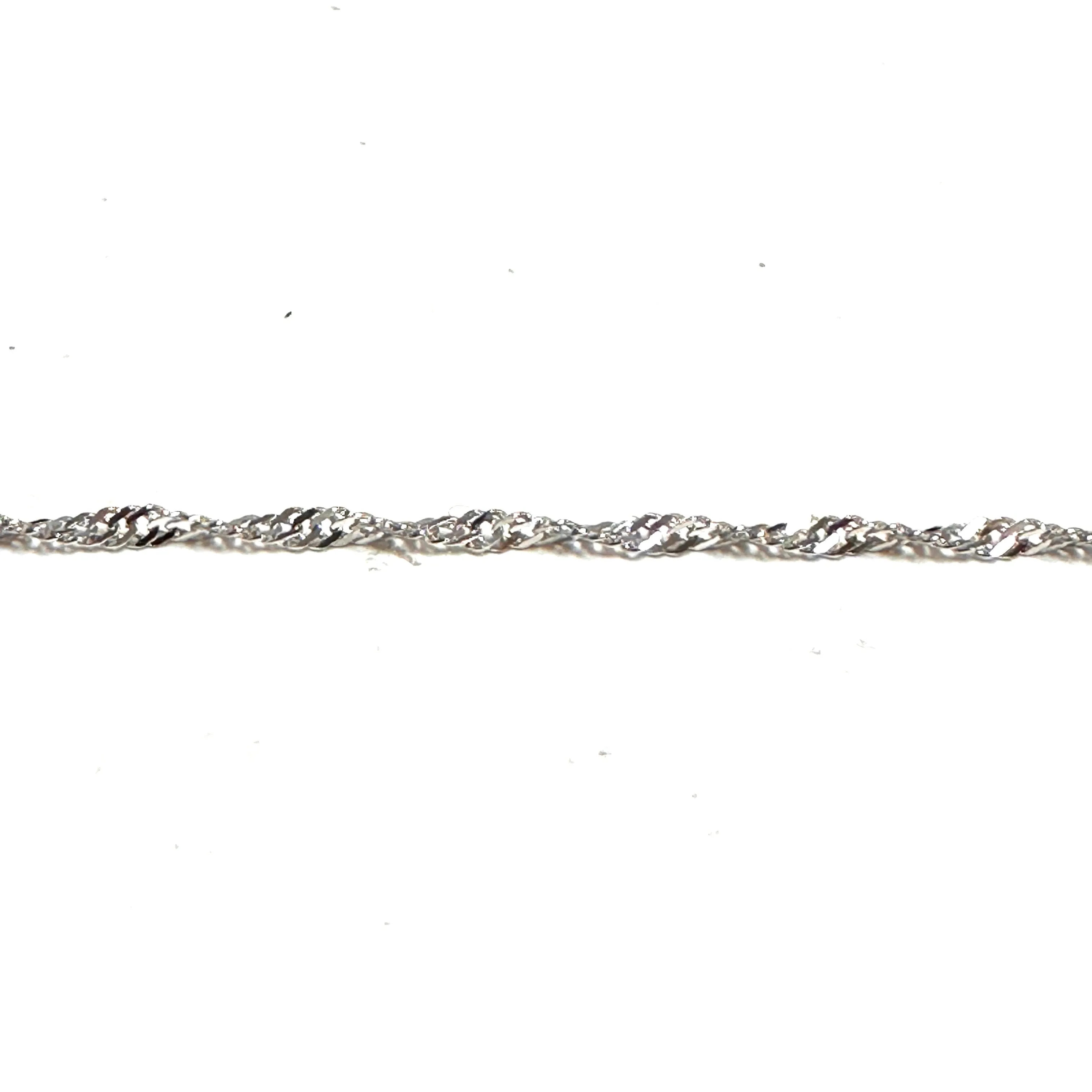 10K White Gold (2.3mm) Singapore Bracelet 7"