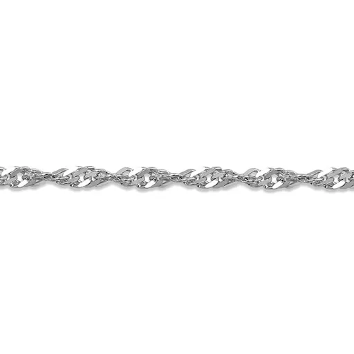 10K White Gold (2.3mm) Singapore Bracelet 7"