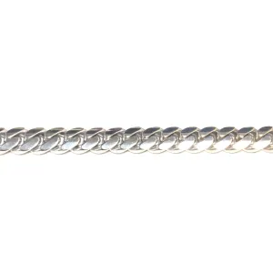 10K White Gold (6.3mm) Solid Ladies Curb Bracelet 7.25"