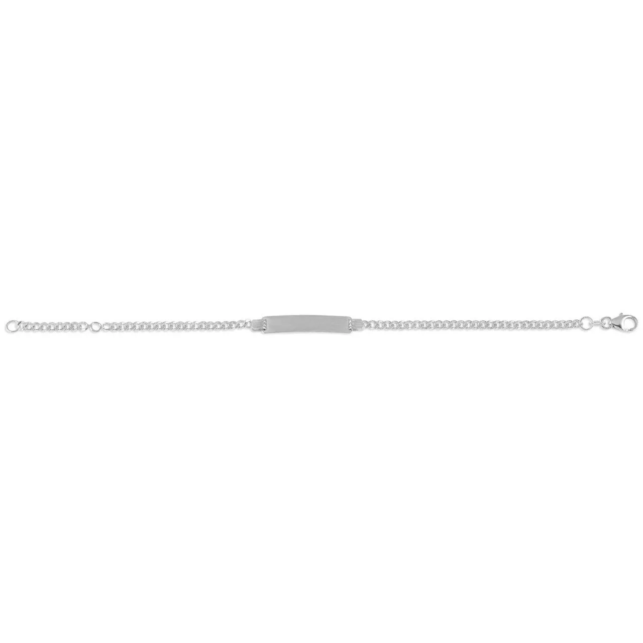 10K White Gold Baby ID Curb Link Bracelet