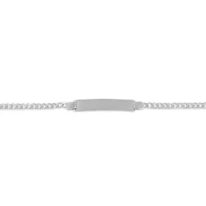 10K White Gold Baby ID Curb Link Bracelet