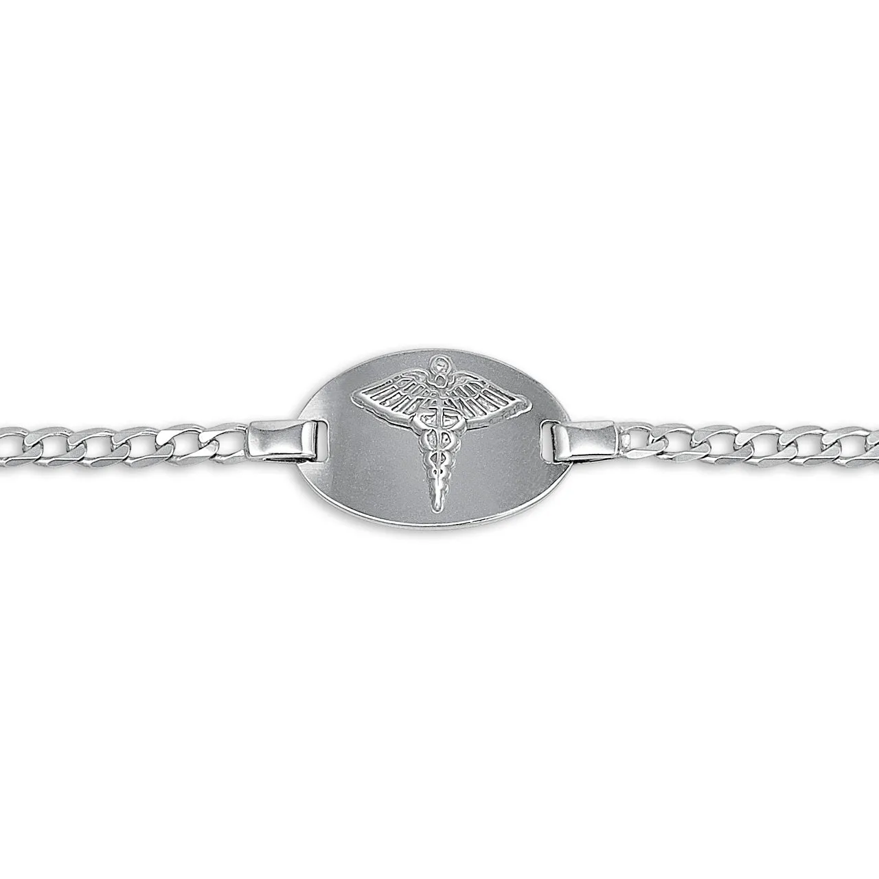 10K White Gold Medical ID Ladies (3mm) Link Bracelet