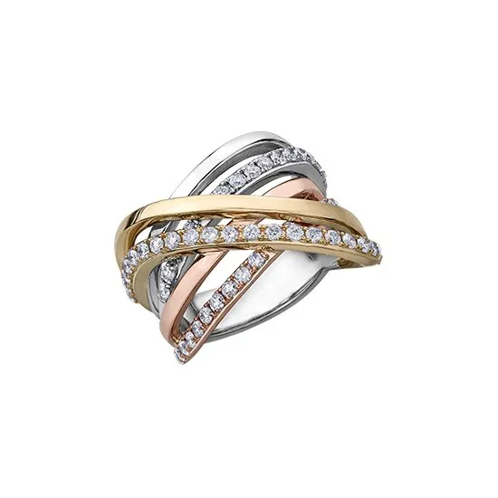 10K White, Rose and Yellow Gold (1.00ct) Diamond Fancy Ring