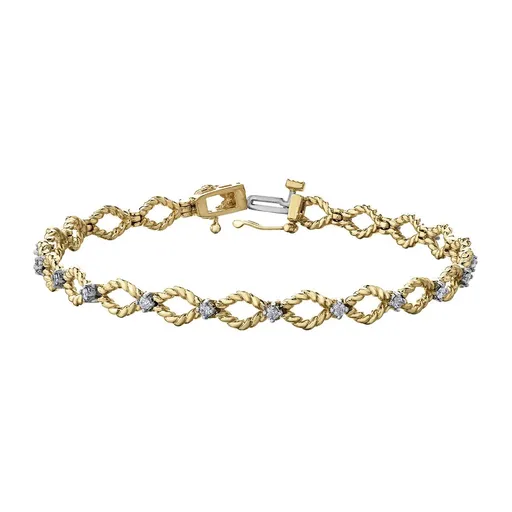 10K Yellow & White Gold (0.42ct) Diamond Bracelet