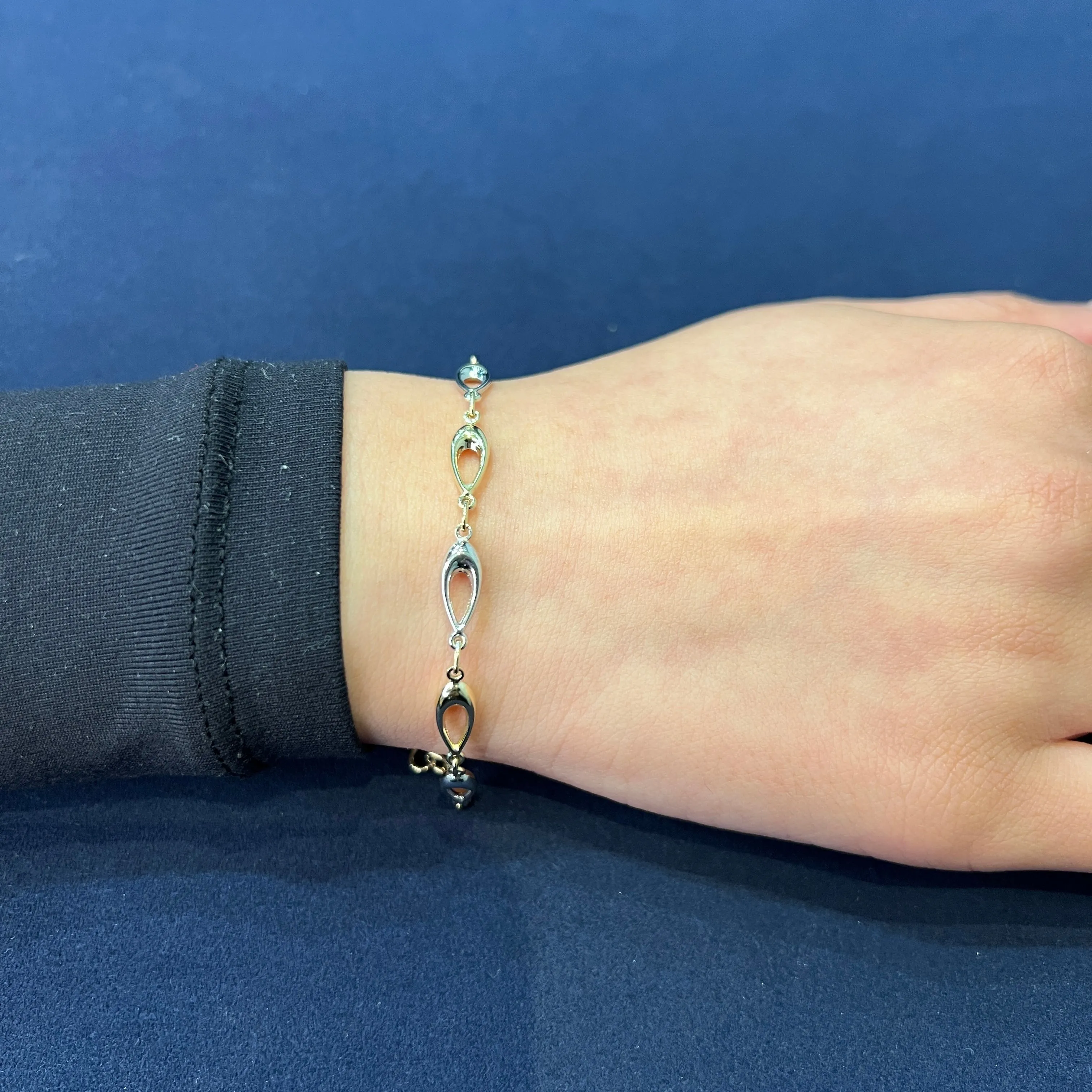 10K Yellow and White Gold Polished Bracelet