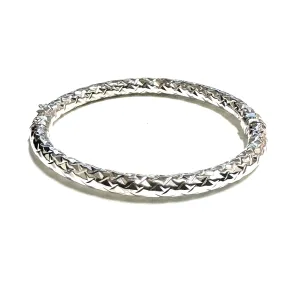 10K (Yellow or White) Gold Diamond Cut Bangle Bracelet