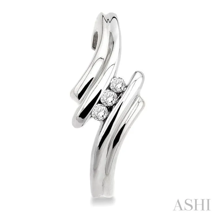 1/10 ctw Round Cut Diamond Earrings in Sterling Silver