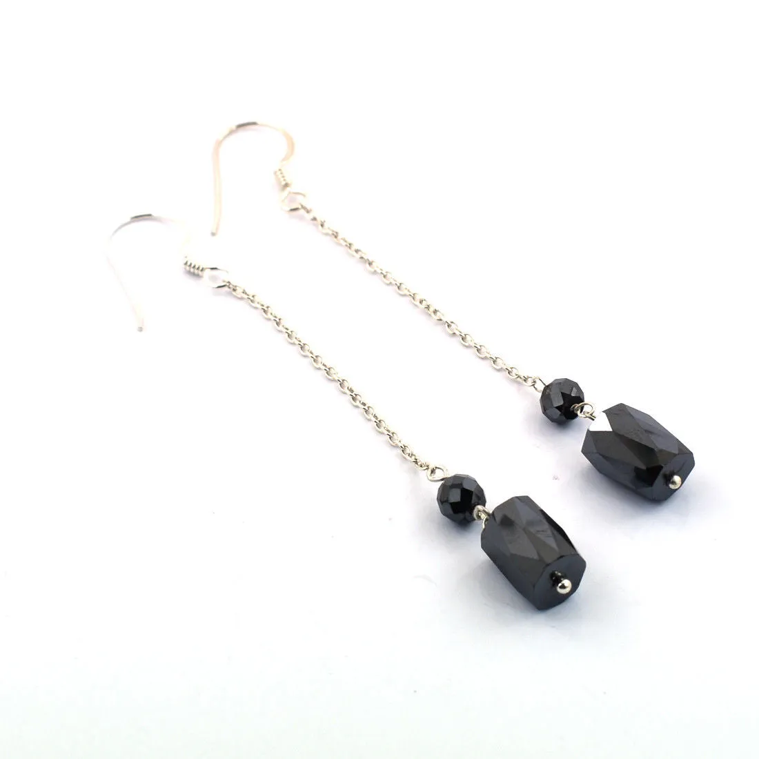 11.00 Ct Certified Black Diamond Dangler Drop Earrings in Silver, Great Gift for Anniversary, Birthday
