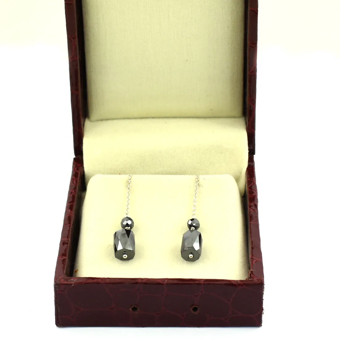 11.00 Ct Certified Black Diamond Dangler Drop Earrings in Silver, Great Gift for Anniversary, Birthday