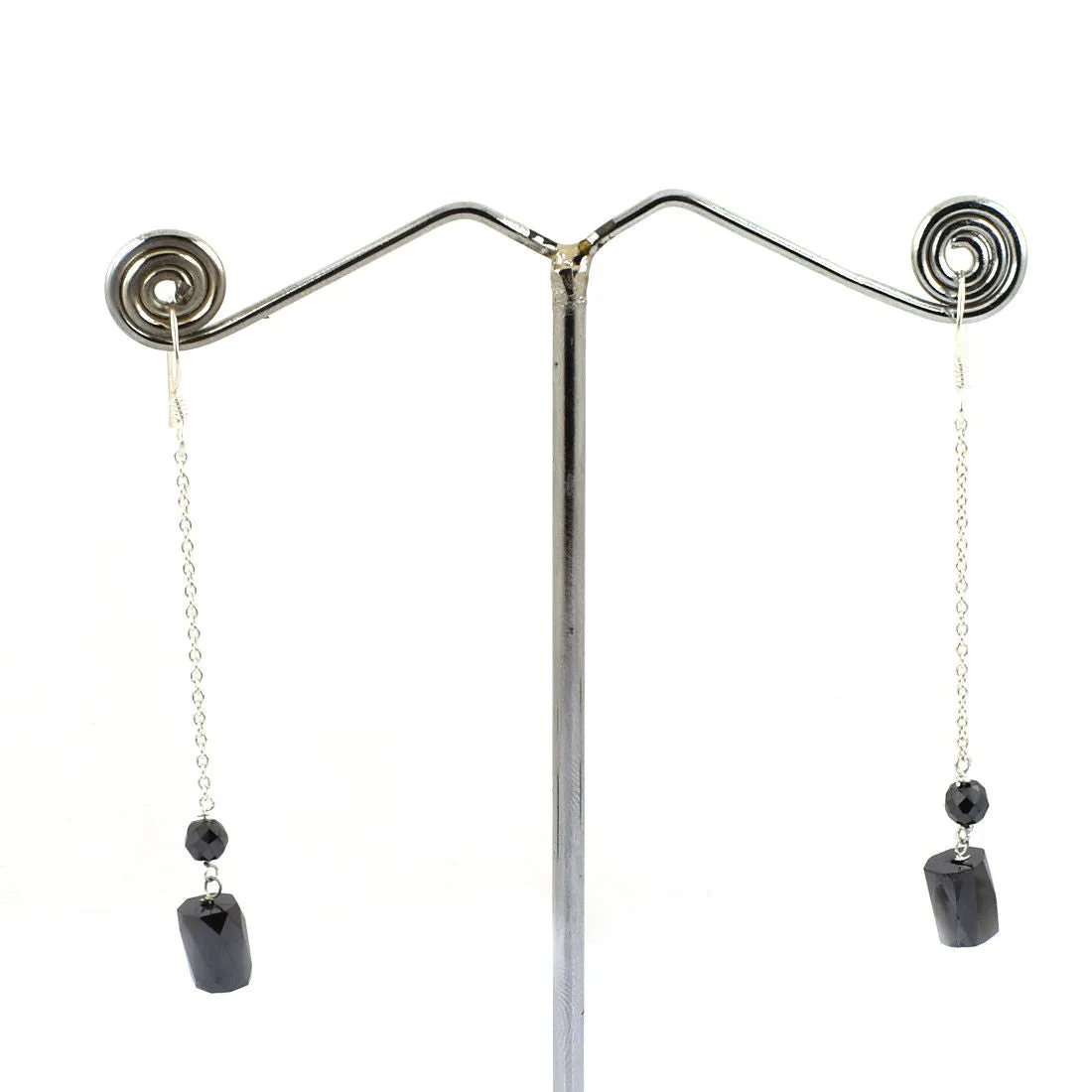 11.00 Ct Certified Black Diamond Dangler Drop Earrings in Silver, Great Gift for Anniversary, Birthday
