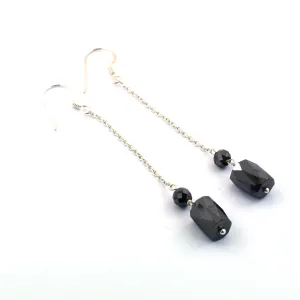 11.00 Ct Certified Black Diamond Dangler Drop Earrings in Silver, Great Gift for Anniversary, Birthday
