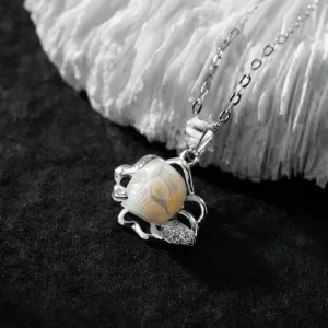 12 Zodiac Signs Leo Pearl Skull Necklace