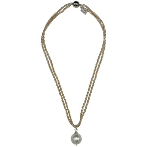 142-03-S | CHAMPAGNE CRYSTALS W/ EDISON PEARL DROP