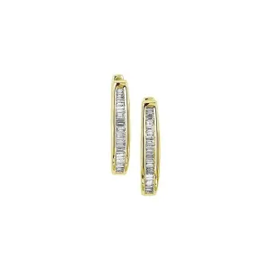 14K 0.25ct Diamond Hoop Earrings