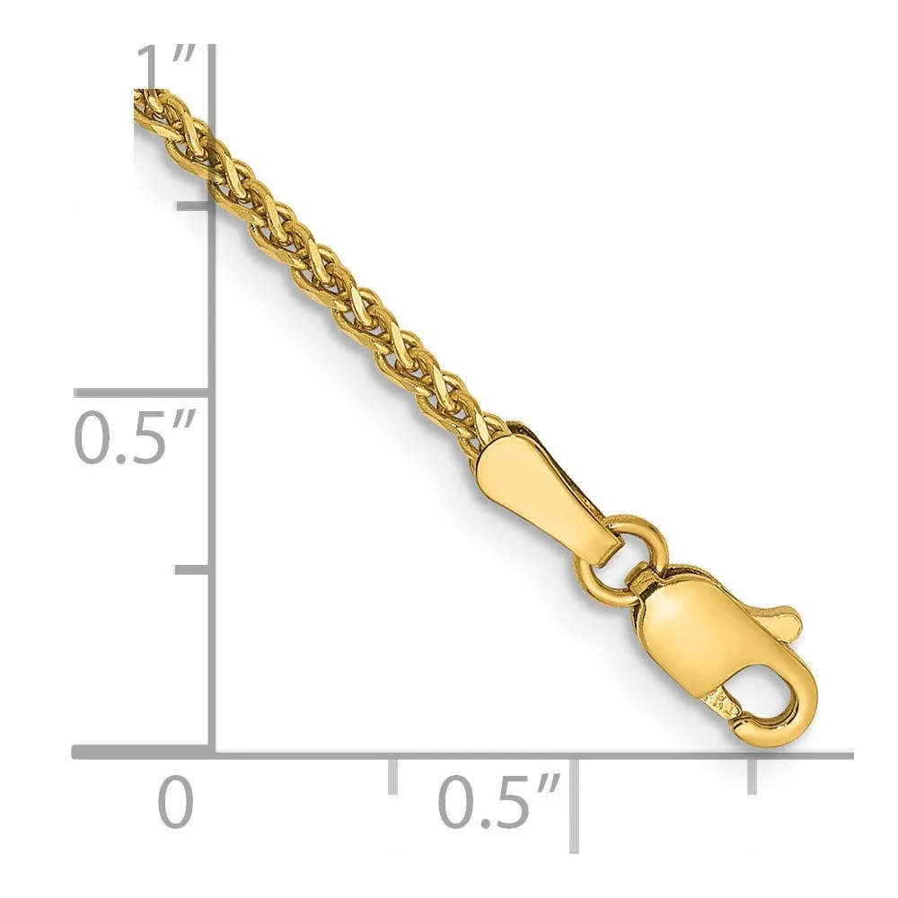 14K 7 inch 1.7mm Diamond-cut Spiga with Lobster Clasp Bracelet