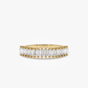 14k Baguette Diamond Wedding Band
