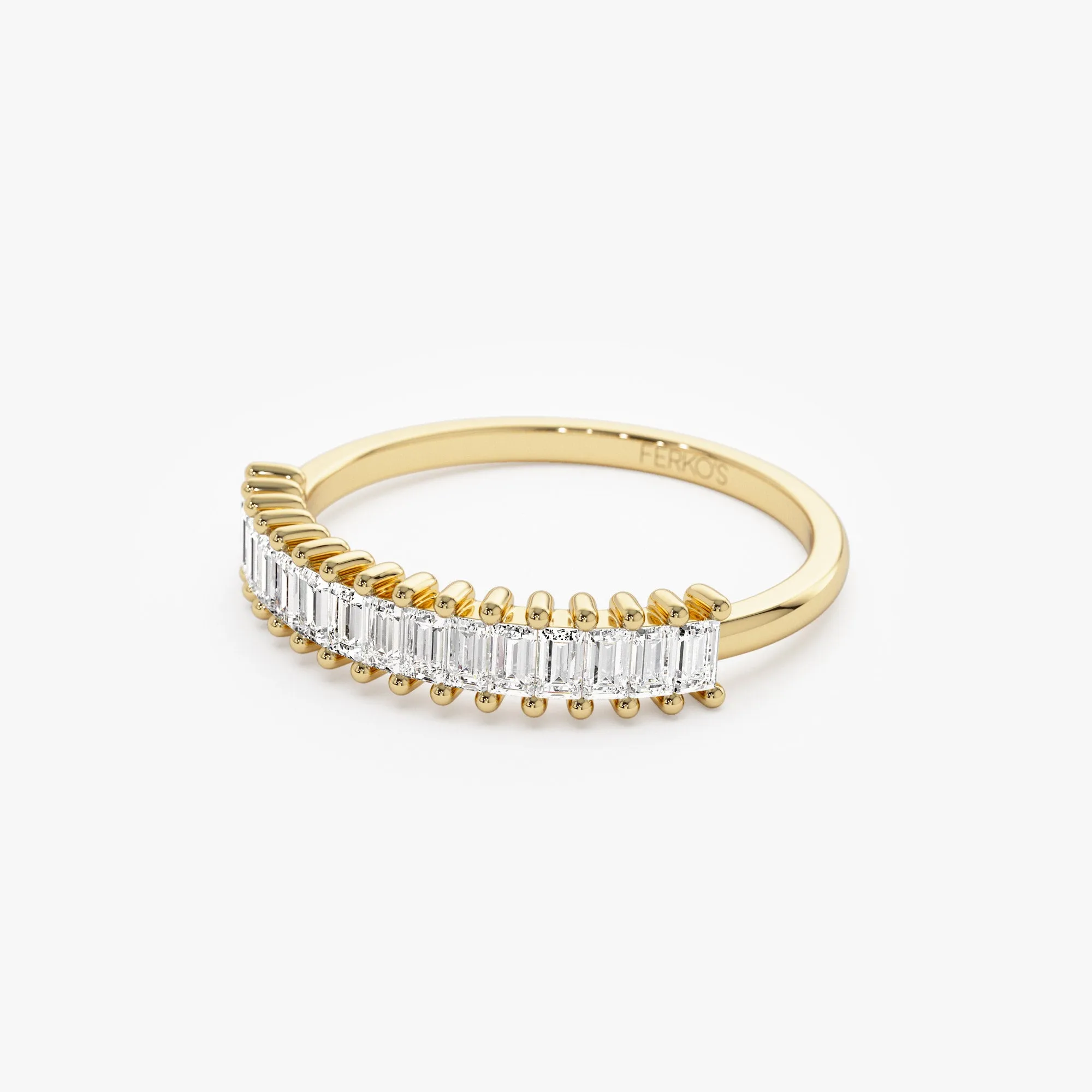 14k Baguette Diamond Wedding Band